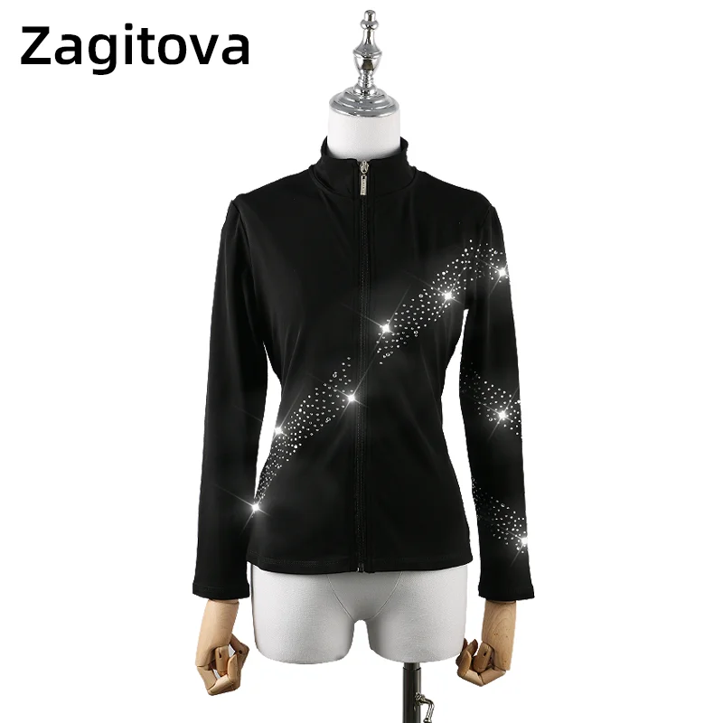 

Figure Skating Training Suit for Children Adult Girls High Elastic Waterproof Breathable Tops Shining Diamond