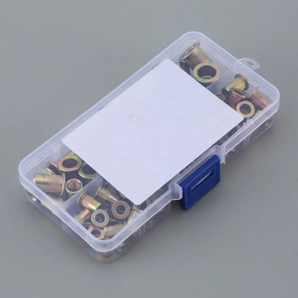 100 шт. оцинкованная сталь большой фланец заклёпки гайки вставка из нержавеющей