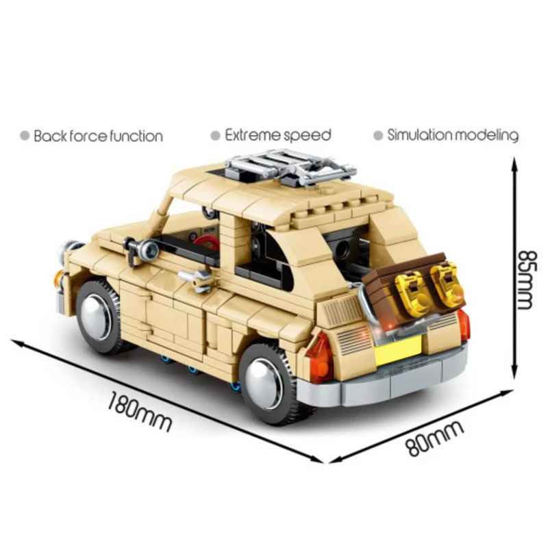 

2021 NEW Technical Pull Back Fiated Nuova Vehicle Building Blocks Kit Bricks Classic Creator Expert Model Car Toys For Children