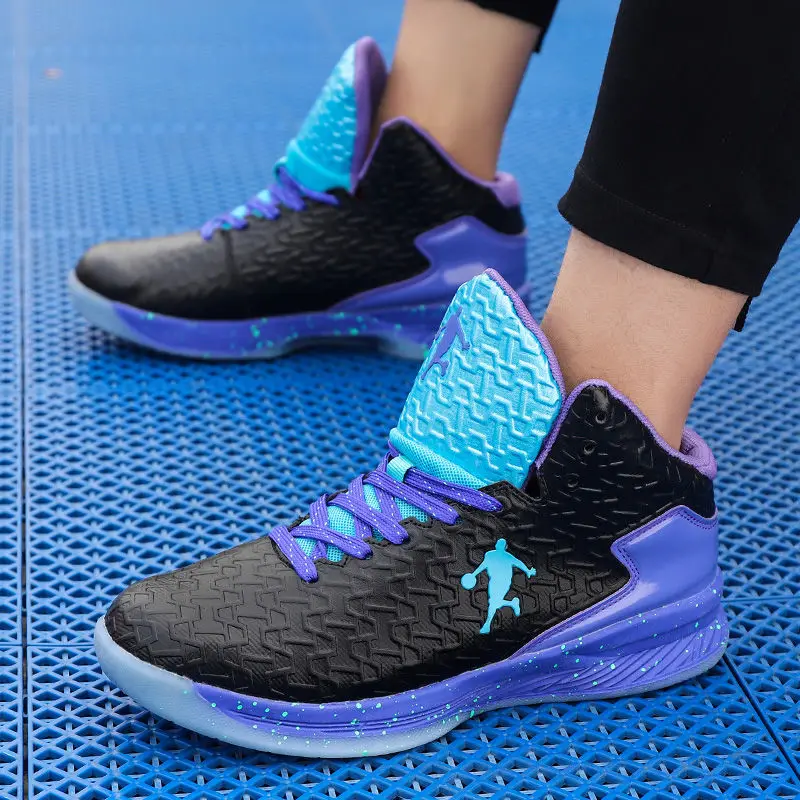 

Spring and Autumn Mens Basketball Shoes Wear-resistant Non-slip Couple Basketball Sneakers High-top Rubber Mens Running Shoes