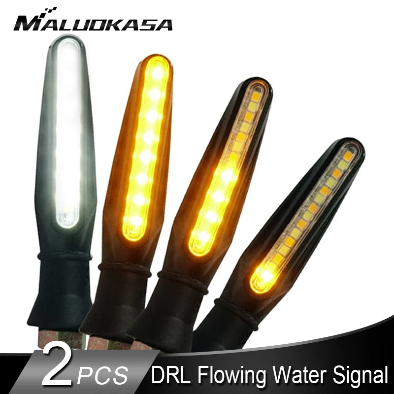 

15LED Motorcycle Turn Signal Light DRL Flowing Water Blinker Dual-use Running/Turning Flashing Indicator LED Turn Signal Lamp