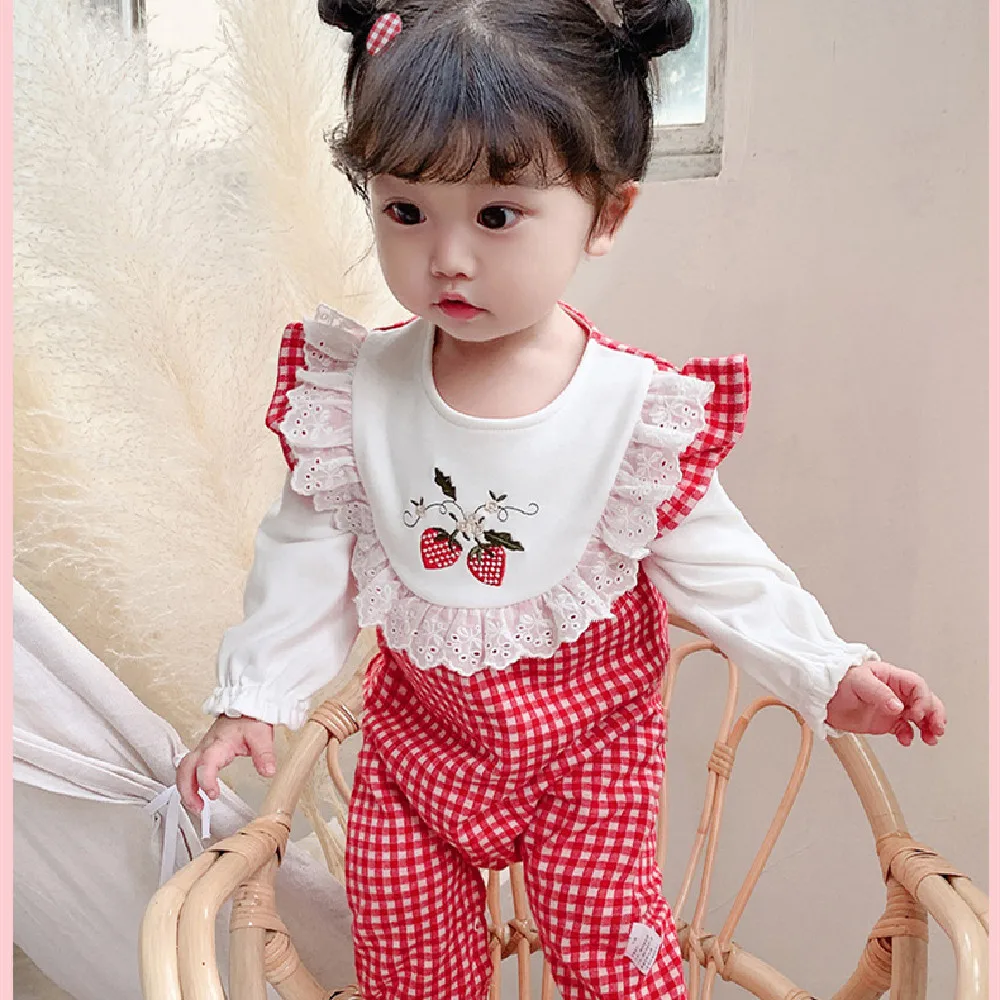 

Baby Girls Clothes Strawberry Court Style Baby Romper Princess For 1st Birthdday Party Girl Clothes Infant Girls Jumpsuit Cotton