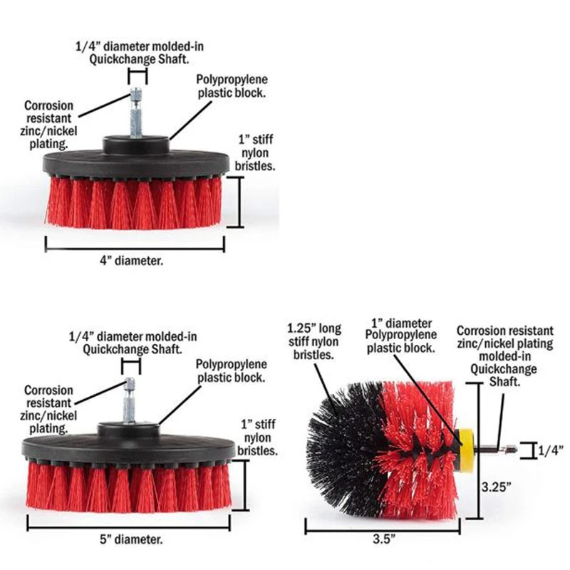 6 шт./компл. щетка для скруббера дрели чистящая ванной комнаты ванна душа плитка