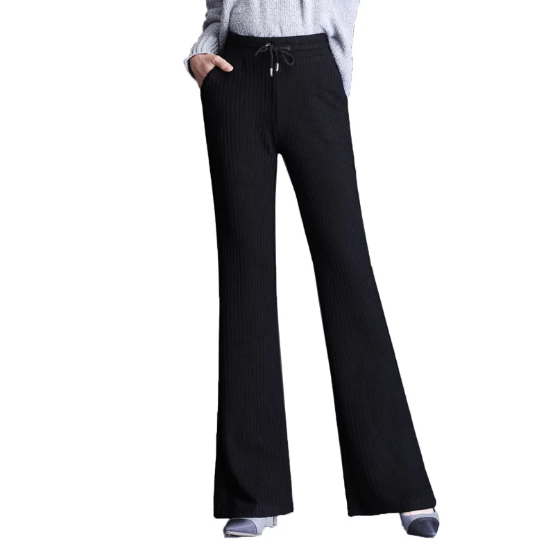 

2020 Autumn Winter Women Flared Pants Fashion Silm Pants Female High Waist Female Oversize Warm Casual Profession Velvet Pants