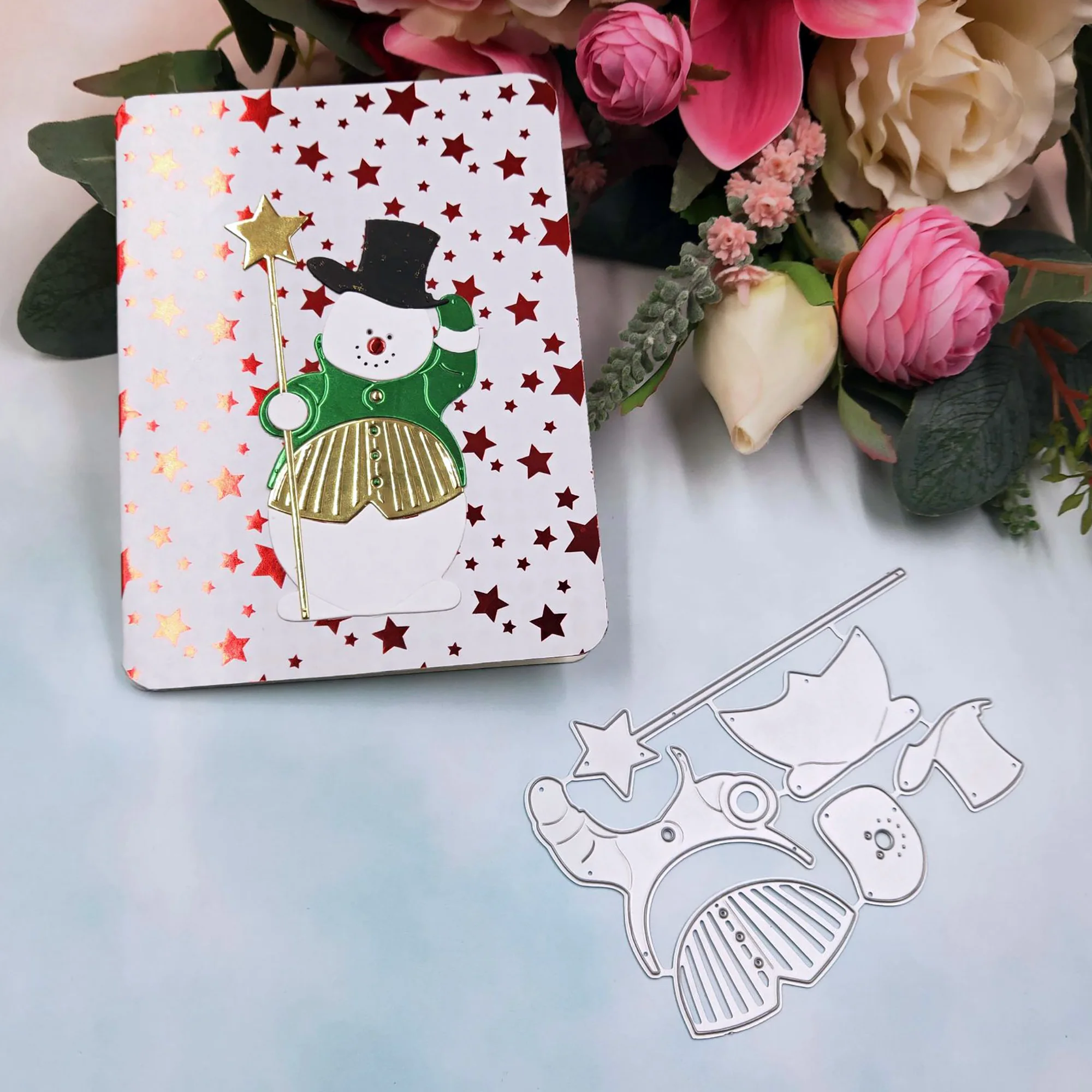 2020 Рождественский снеговик металлические Вырубные штампы кукла трафарет