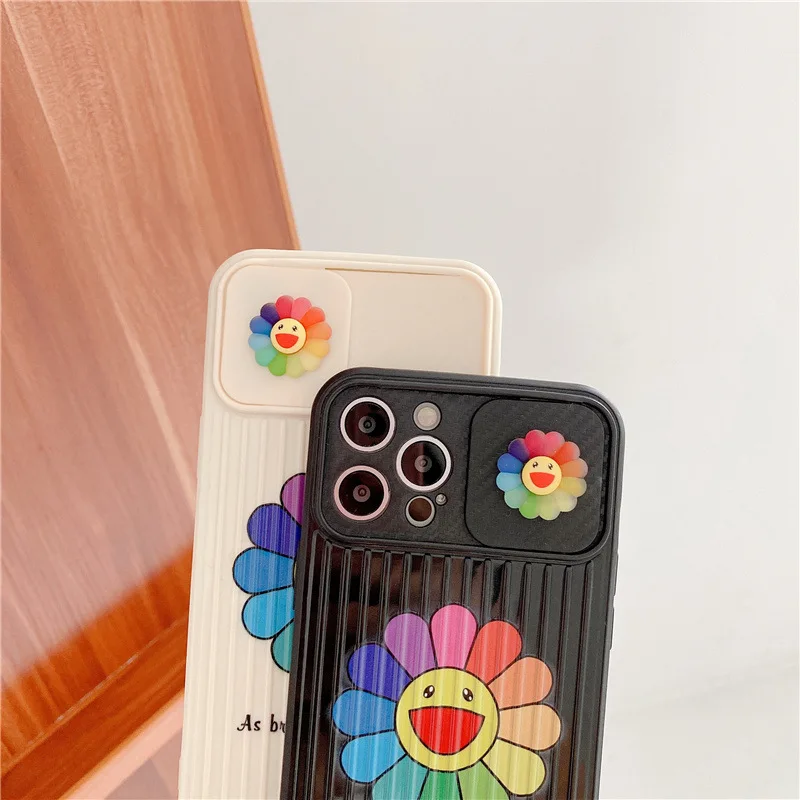 push window fashion cover for apple iphone 12 mini 7 8 x xs xr max 11 pro plus hot luxury brand smiley sun flower silicone case free global shipping