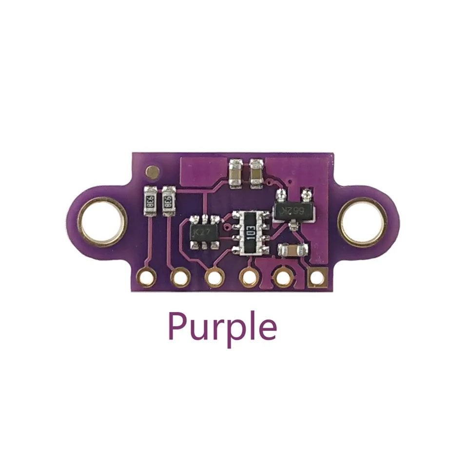 Фиолетовый 1pcs VL53L0X Time-of-Flight(ToF) Laser Ranging Sensor Breakout 940nm GY-VL53L0XV2 Laser Distance Module I2C IIC - Цвет: Фиолетовый