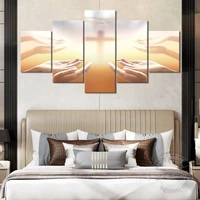 crucifix and hands no frame canvas painting jesus christianism wall picture bible wall sticker artwork painting home decor gift