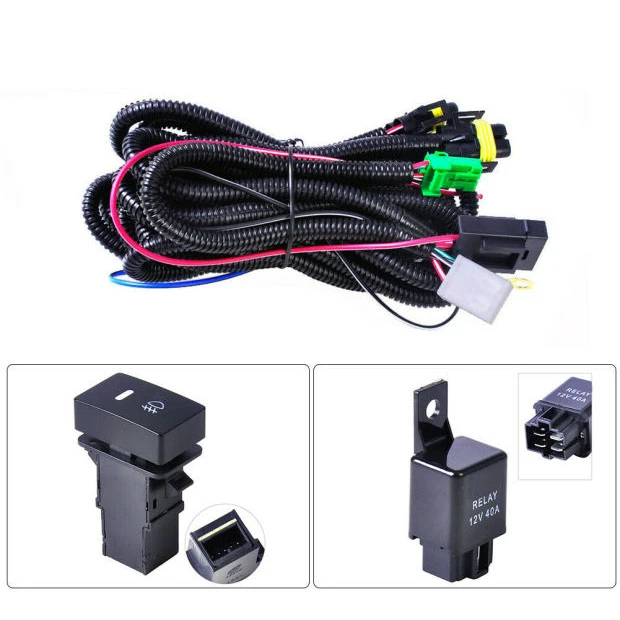 

H11 LED Fog Light Wiring Harness Relay LED Indicator Switch1*12V/40A Automotive RelayWire Fog Light Wiring Harness Socket