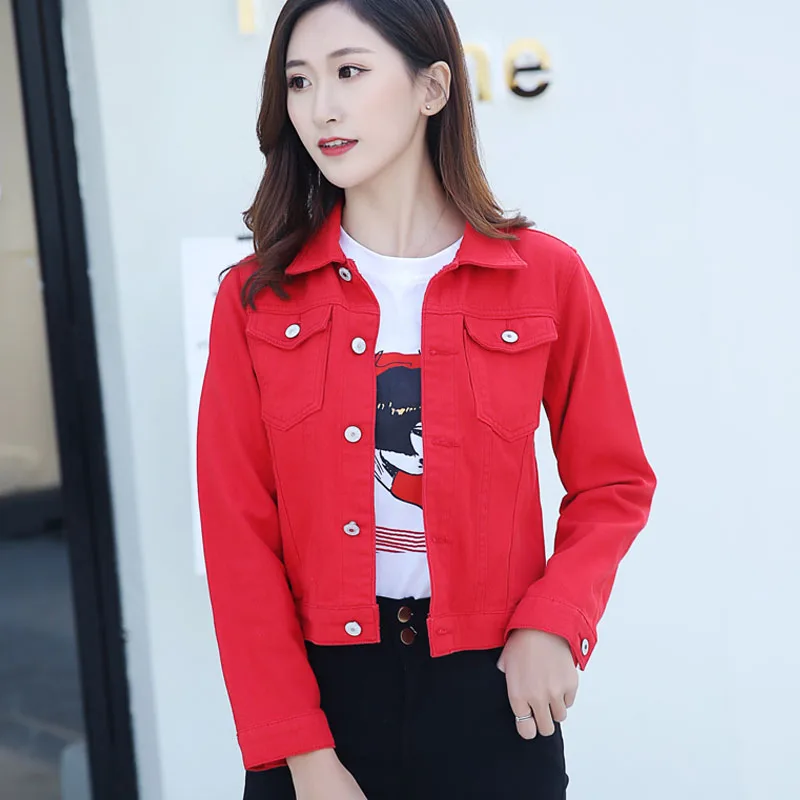 New Long Sleeve winter Slim White Black Jeans Top For Women Solid Denim Jacket Women Short Overcoat Ladies Jackets Tops 4866 50