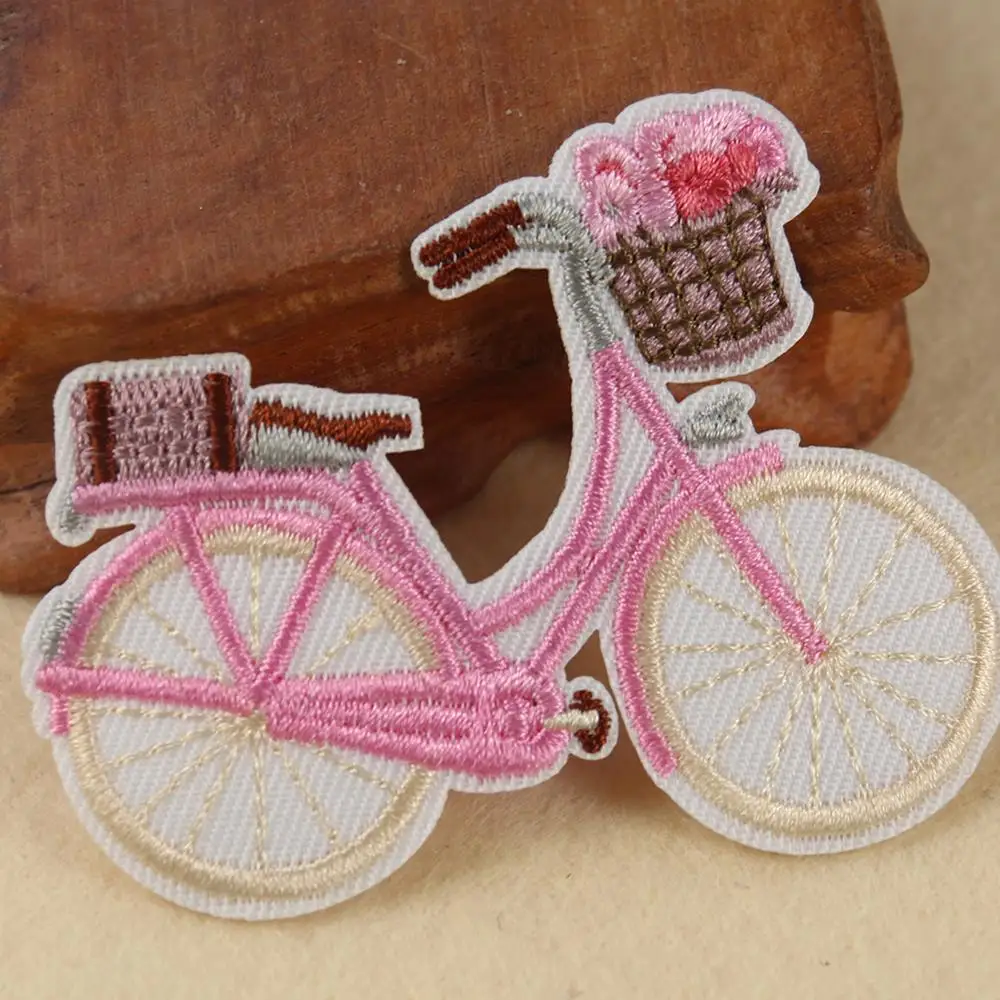 2 шт. розовые нашивки с помощью утюга для велосипеда вышитые путешествий по