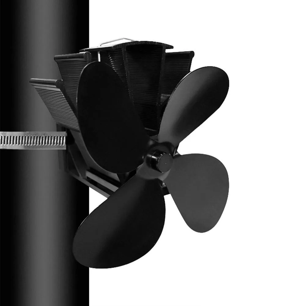 

Fireplace 4 Blade Fan Heat Powered Stove Fan Universal For Wood Log Burning Fireplace Home Heating Fireplace