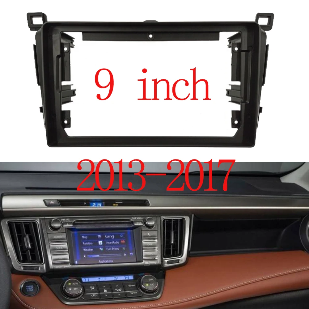 BYNCG Car 2Din Stereo Radio 9 / 10.1 Inch Fascia Frame For Toyota RAV4 2014-2019 Audio Fitting Adaptor Facia Panel Frame Kits