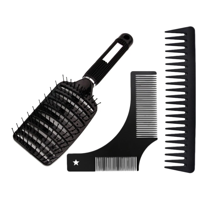 

Meniscus Smooth Hair Comb ,Large Curved Comb,Stainless Steel Beard Comb,Hair Comb 3 Piece Set For Men Oil Comb