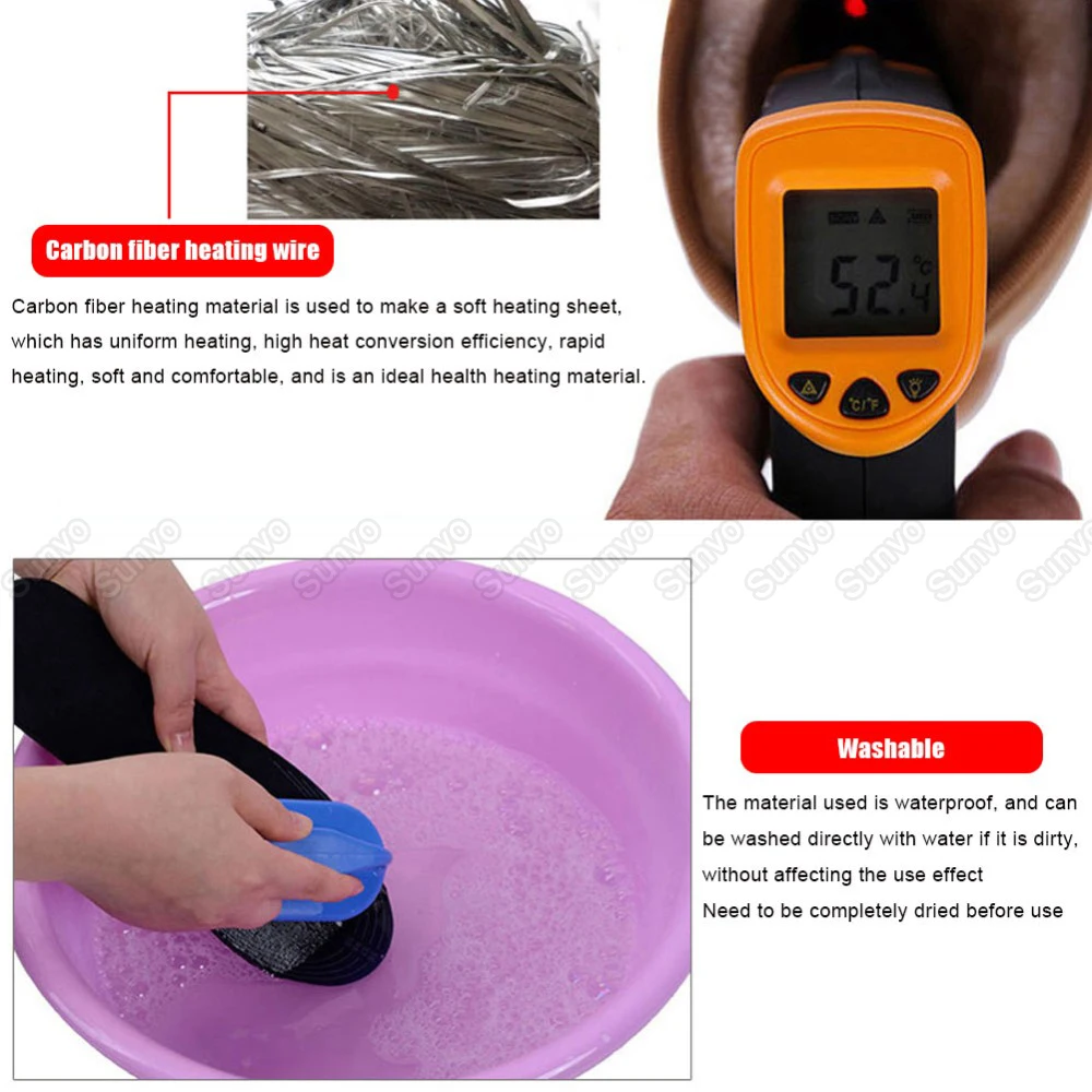 Sunvo теплые стельки для обуви ног Подогреваемые через USB коврик носков