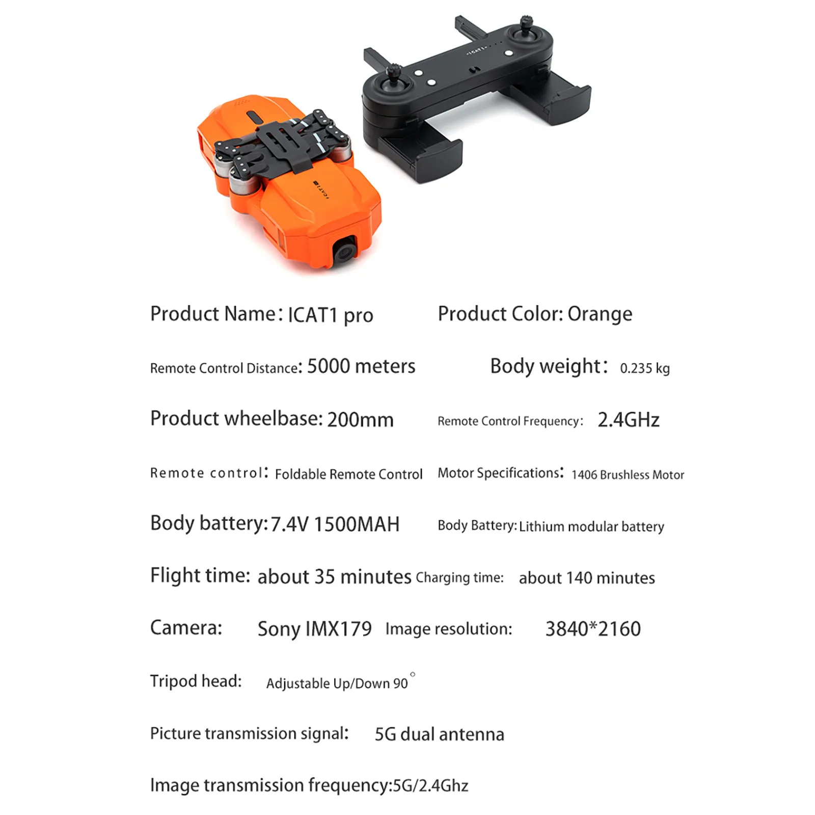 Icat1 Pro Drone 1 2 км 5g Wi-Fi Fpv Gps с 2-оси Gimbal 4k Hd двойной Камера 50x переменным фокусным