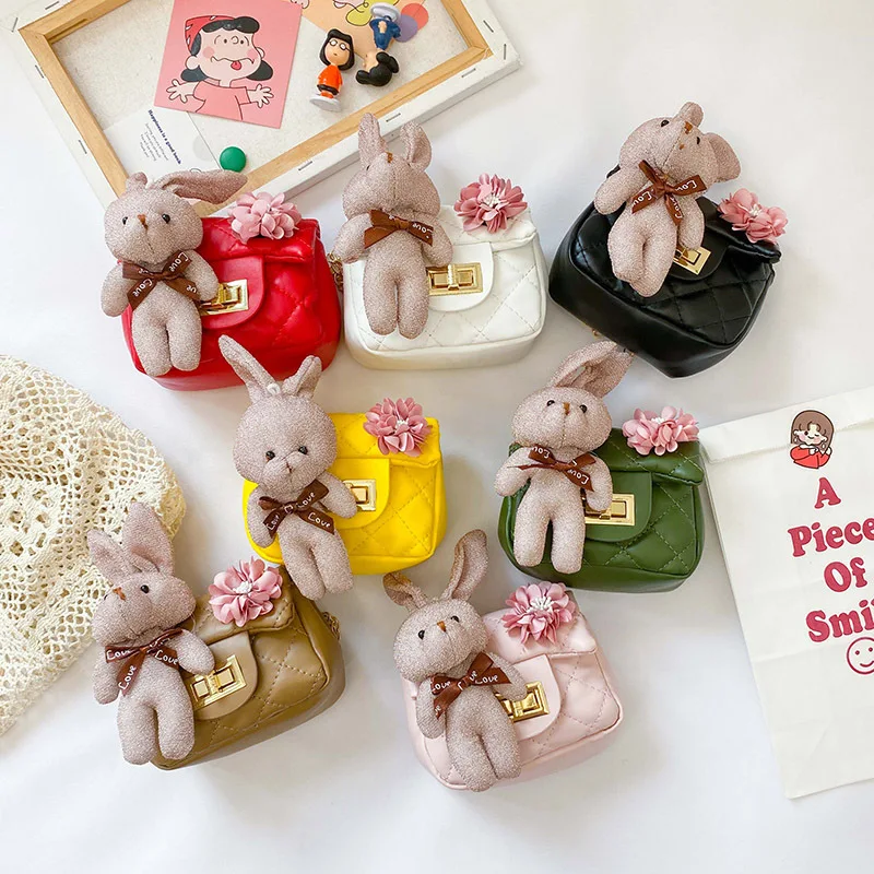 

Kids Mini Clutch Bag 2021 Cute Rabbit Wallet Crossbody Bag For Baby Girls Small Coin Pouch Kid Money Bag Purse