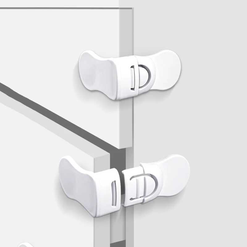 

77HD 5 Pcs Baby Safety Drawer Locks Anti-Pinching Hand Cabinet Locks Plastic Security Buckle Protection