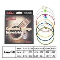 1 set new alice colorful acoustic guitar strings aw435c coated steel strings guitar accessories