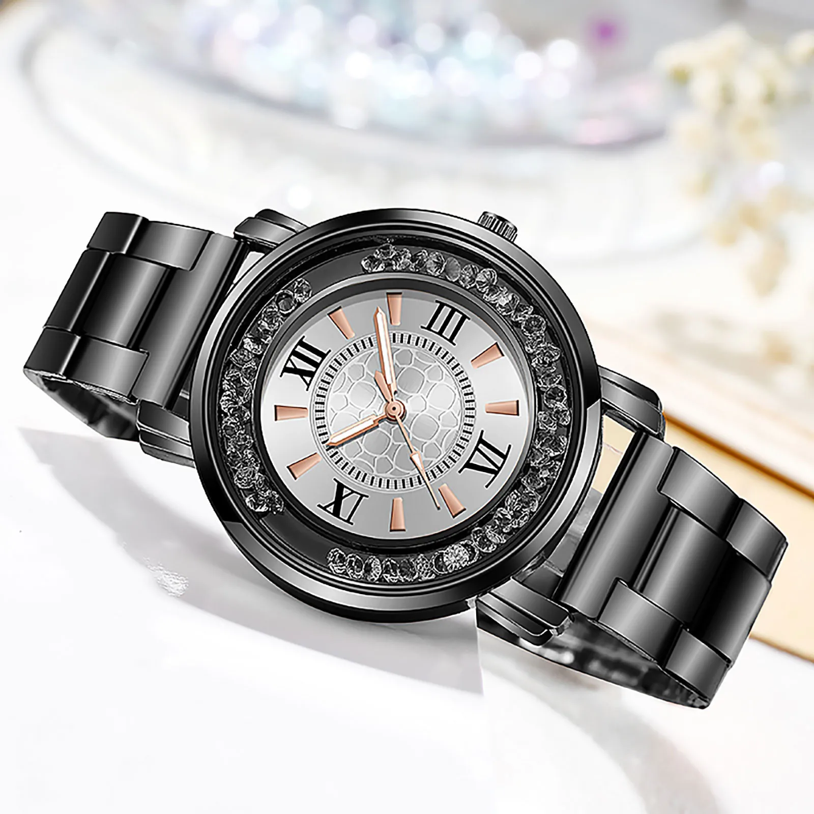 

Ladies Diamond-Studded Luminous Retro Female Watch Belt Quartz Watch Wristwatch Analog Quartz Watch Gift Luxury Wrist watch