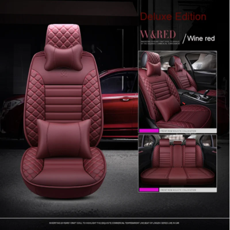 

WLMWL Leather Car Seat Cover for Dodge all medels caliber journey ram caravan aittitude car accessories 98% 5 seat car model