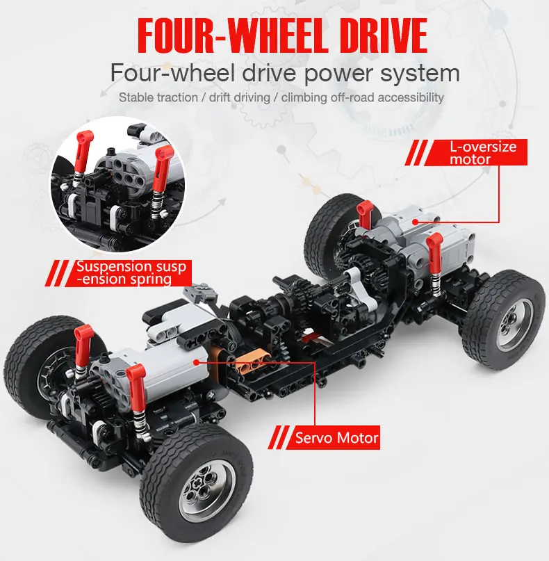 Новое приложение RC G-glass G500 AWD Wagon внедорожник автомобиль Fit Technic MOC 2425 двигатель функция питания строительные блоки кирпичи игрушка ребенок день рождения