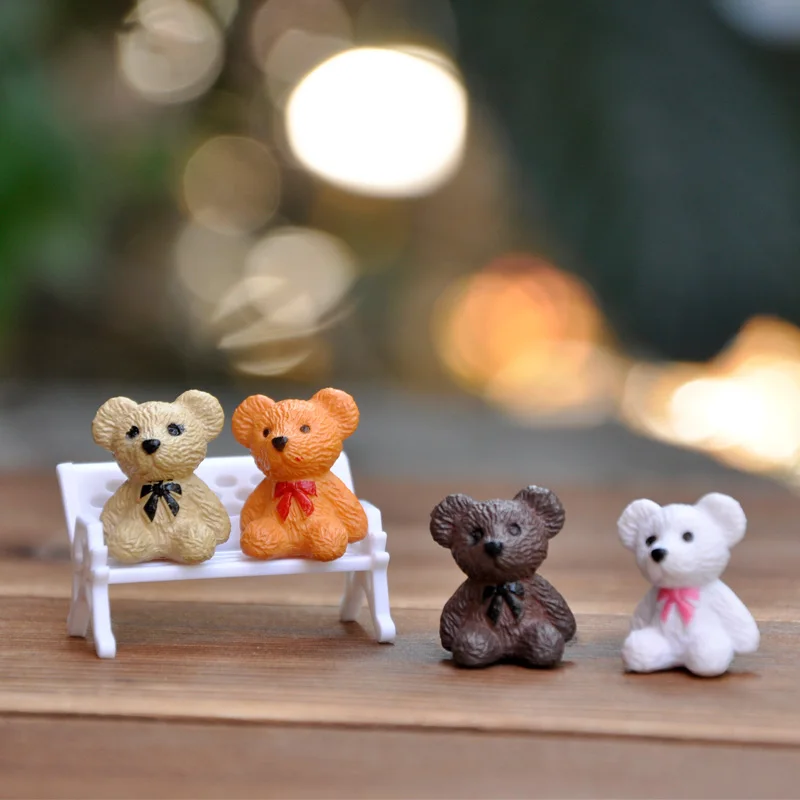 

4 Style Mini Bear Doll Ornaments Moss Micro Landscape Plant Lovely Animals Home Decoration Accessories Fairy Garden Figurine