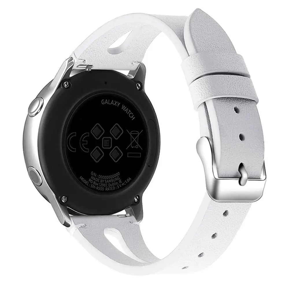 Genuine Leather Watchband for Samsung Galaxy Watch Active Women Band Stainless Steel Buckle Soft Strap | Наручные часы