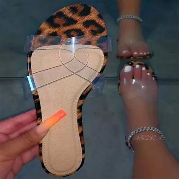 

New 2021 Sandals Summer Women Shoes Lightweight Fashion Buckle Striped Sandals Black Retro Flat Toe Strap Transparent Sandals