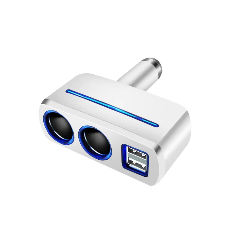 white ACCNIC Универсальный 2-сторонний разветвитель авто прикуривателя Dual USB Автомобильное зарядное устройство Зарядное устройство гнездо адаптера питания 2.1A/1.0A 80 Вт сплиттер Зарядное устройство 12V - Название цвета: white