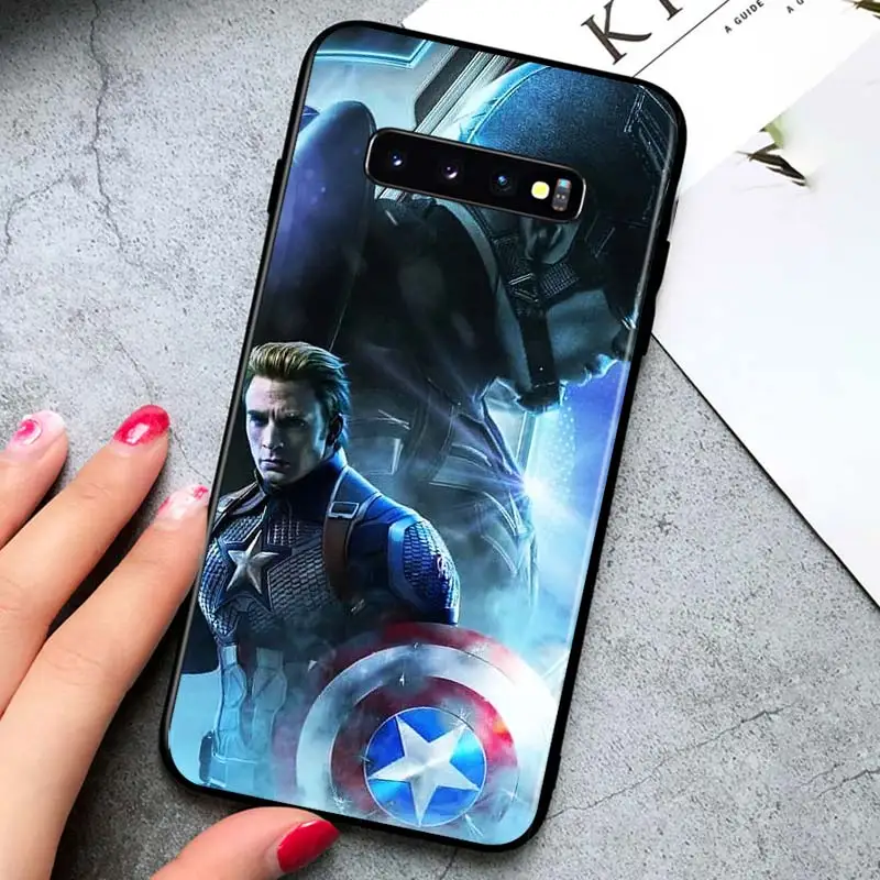 

Captain America cool for Samsung Galaxy S21 Ultra Plus Note 20 10 9 8 S10 S9 S8 S7 S6 Edge Plus Black Phone Case