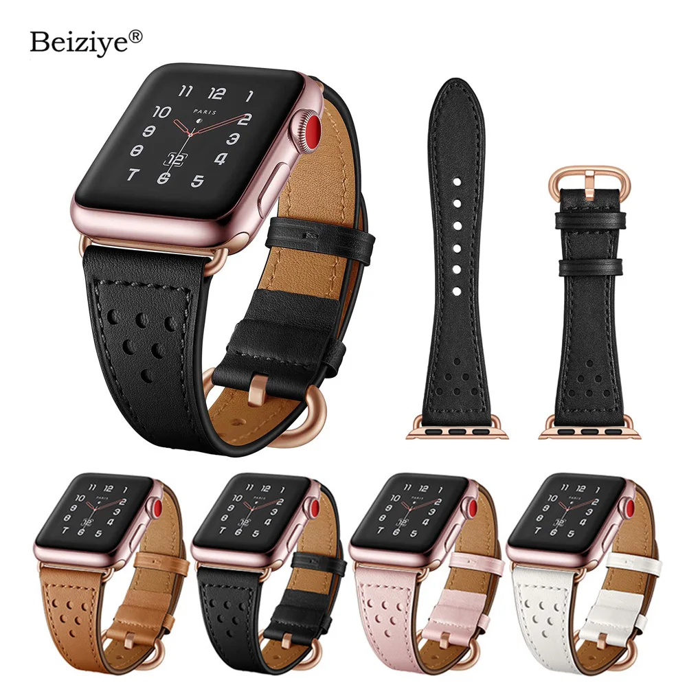 

Leather loop Watch Strap For Apple Watch Band 41mm 45mm 42mm 38mm 40mm 44mm Series 3 4 5 6 Bracelet Strap for apple watch band 7
