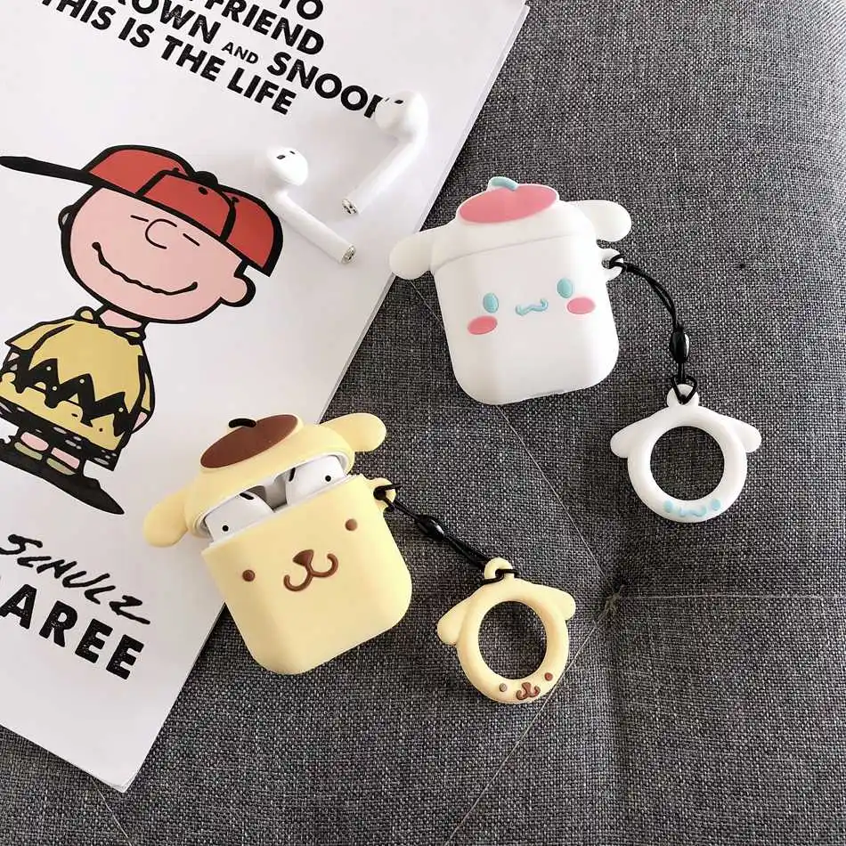 Чехол для AirPods милый мультяшный слон кожухи головных телефонов для Apple Airpods 2 забавные аксессуары защитный чехол с кольцом на палец