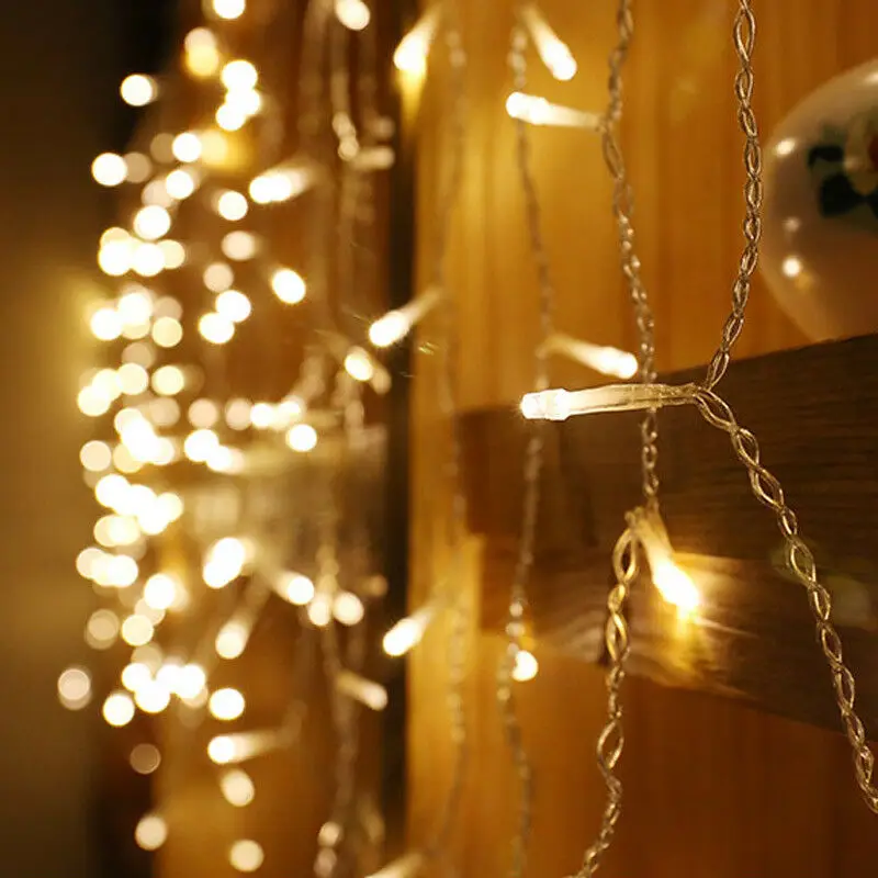 

Icicle Lights 3.5M 96 LED Window Curtain String Light 8 Modes USB Battery Operated Waterproof Fairy String Lights Navidad