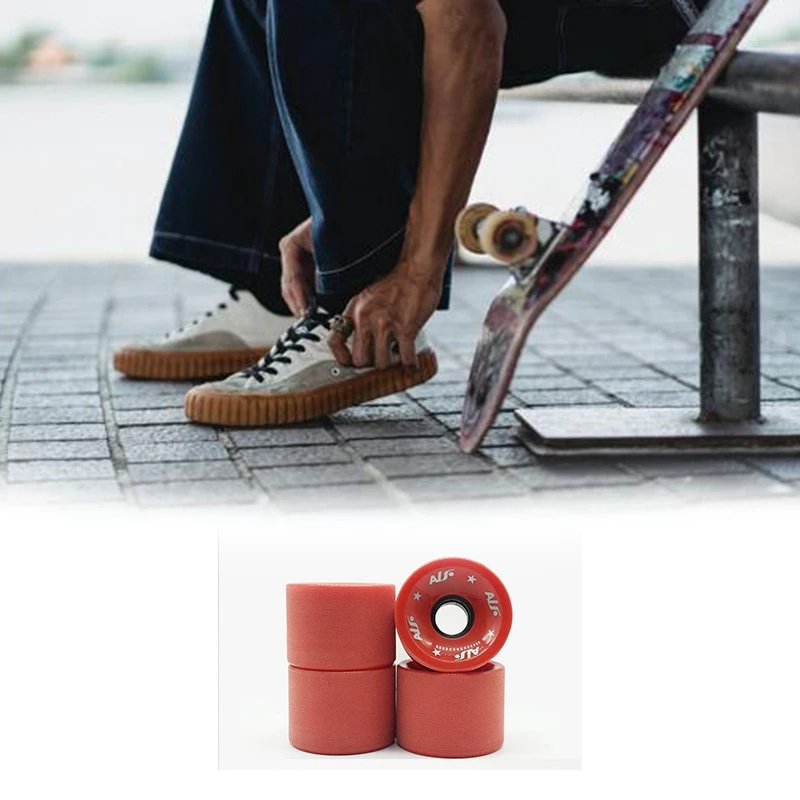 

8 Pcs 80A Frosted Big Wheel Slide Pulley Pouring Wheel Long Board Wheels 70X51mm, 4 Pcs Orange & 4 Pcs Rose Red