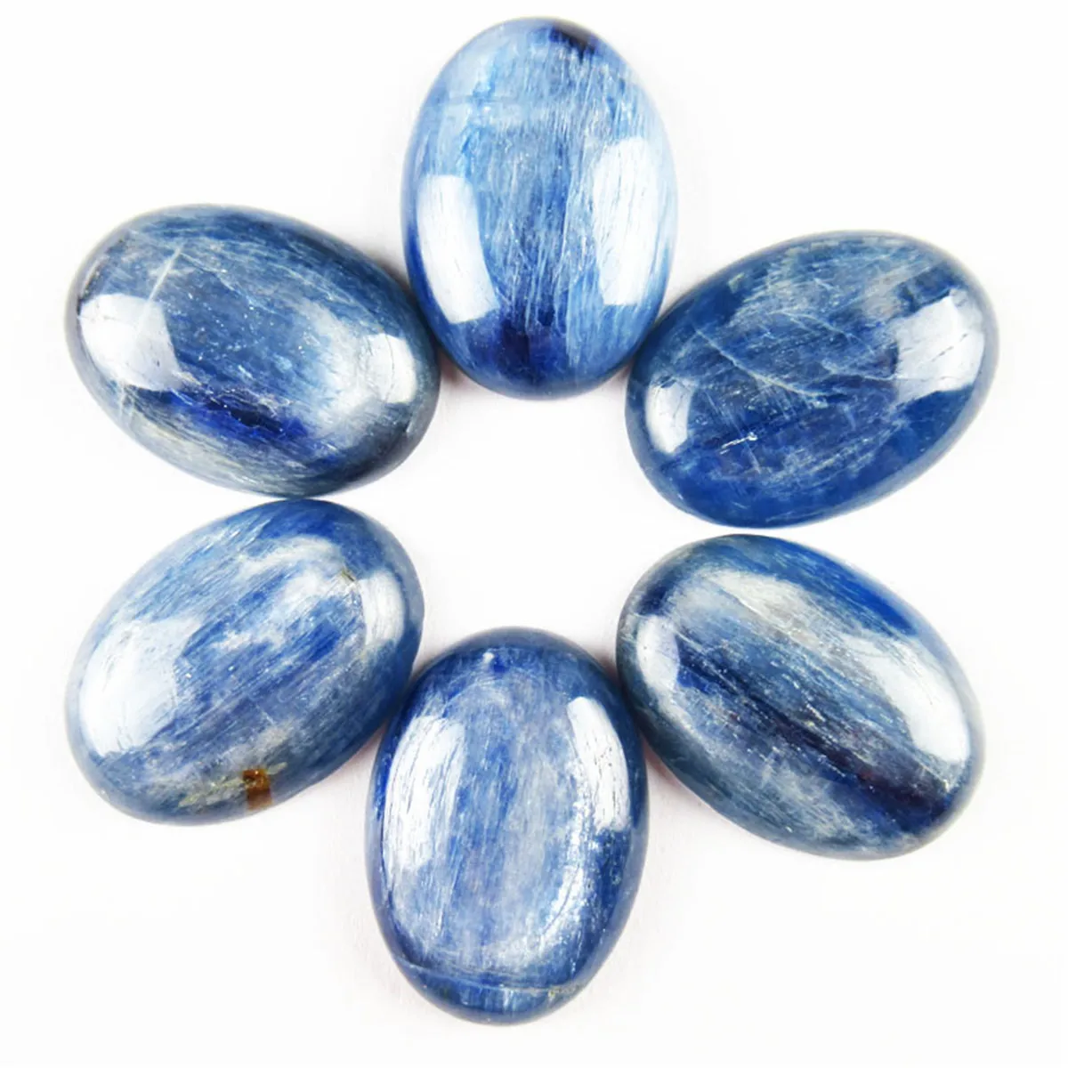 

4Pcs 10x14mm A+ Natural Blue Kyanite Oval Cab Cabochon