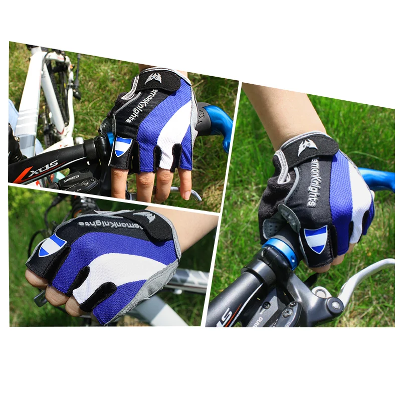

Sports Cycling Bike Gloves Padded Half Finger Bicycle Gloves Shock-Absorbing Anti-Slip Breathable MTB Road Biking Gloves for Men