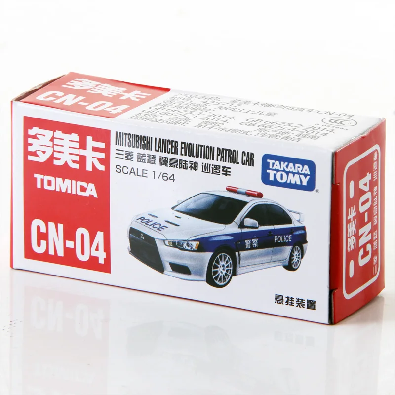 S10 Такара томика CN-04 Mitsubishi Lancer Evolution Patrol полицейский автомобиль 1/64 металлический литой автомобиль модель автомобиля