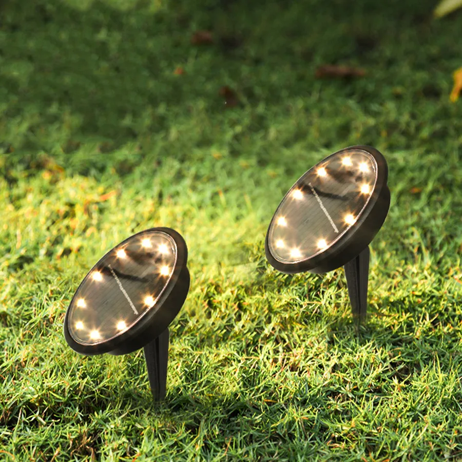 

BEIAIDI 10Pack 8 LED Solar Powered Ground Lamp Outdoor Solar Disk Light Garden Landscape Lighting For Deck Lawn Patio Pathway