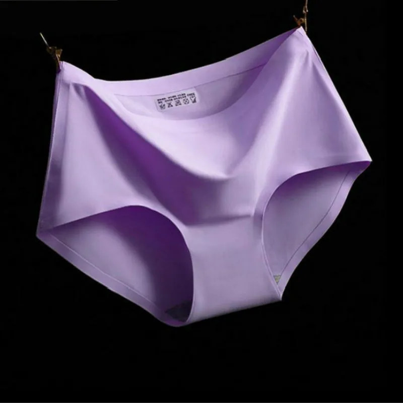 Сексуальное бесшовное женское нижнее белье ледяной шелк в талии чистый хлопок