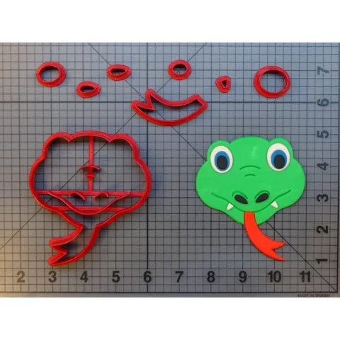 Моллюскос, животное, милая змея, лицо змеи, форма силуэта дракона, помадки, резаки для украшения торта, кекса, печенья, инструмент для 3D-печати
