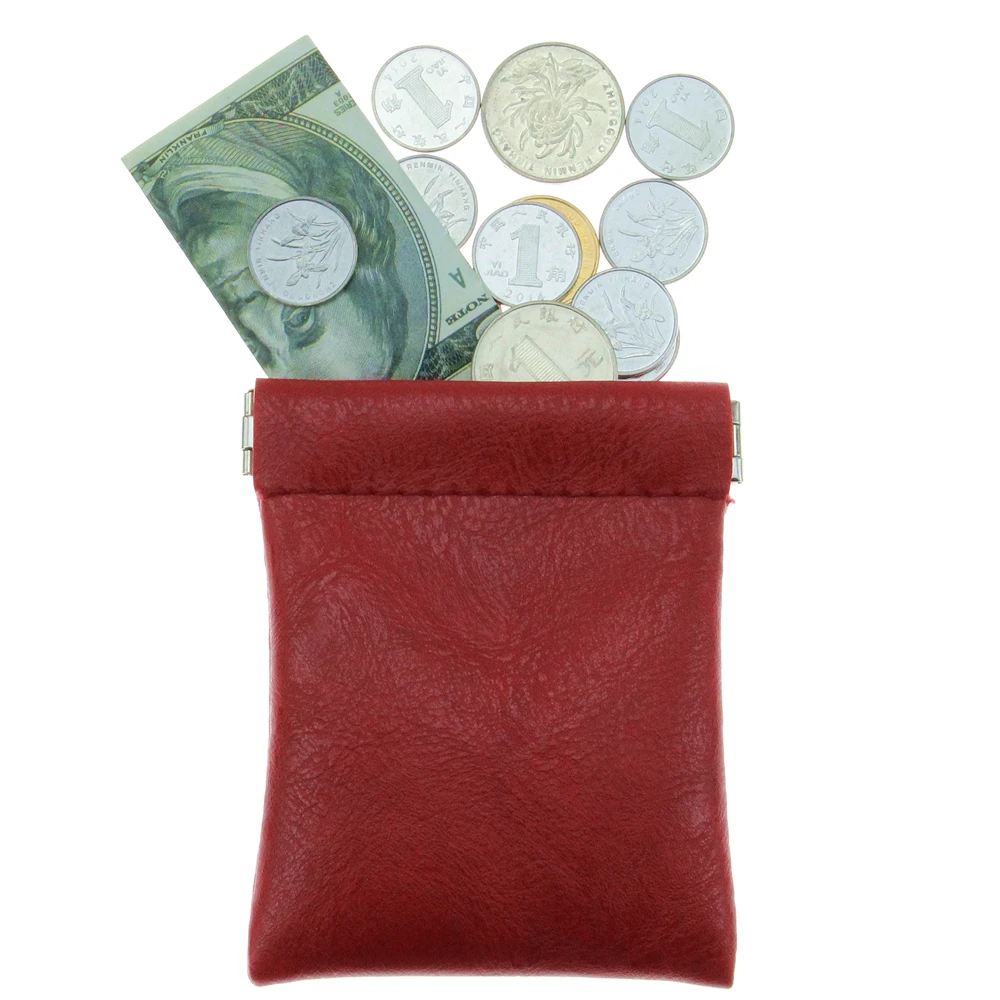 New Fashion Solid Brown Green Faux Sheepskin Pu Leather Coin Purse Women Men Small Short Wallet Bag Little Key Card Holder Gift | Багаж и