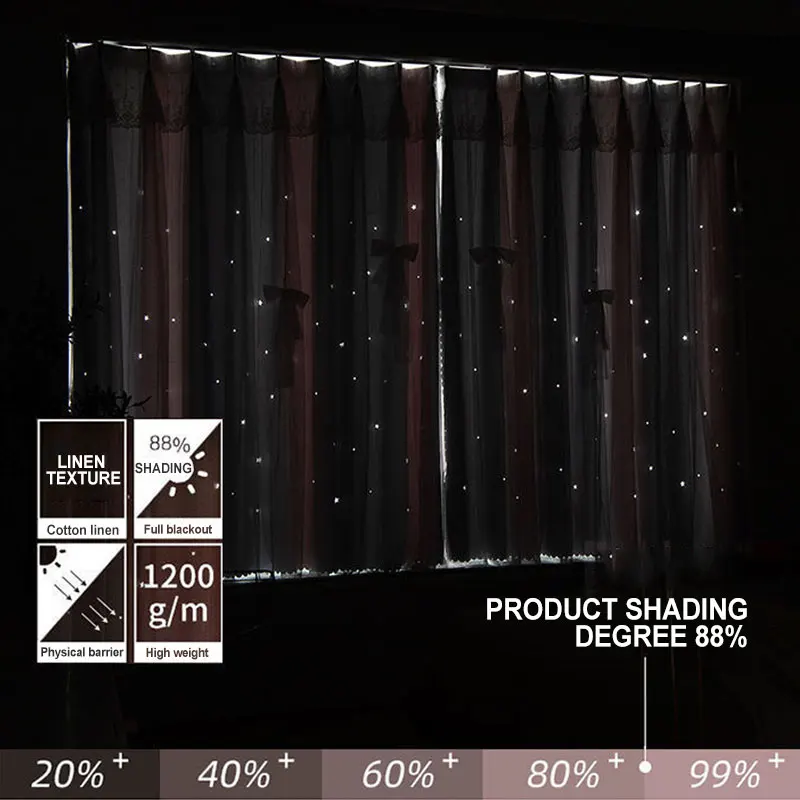 Римские шторы MIDSUM тюль для гостиной блестящие звезды полые декорации