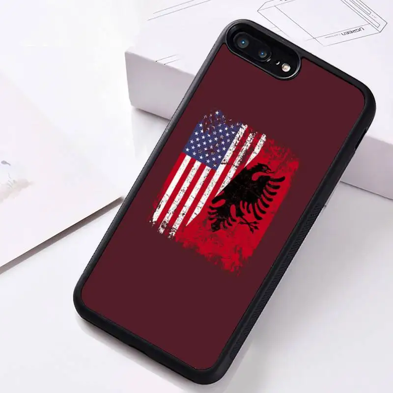 

albania flag Phone Case Rubber For iphone 12 11 Pro Max Mini XS Max 8 7 6 6S Plus X 5S SE 2020 XR cover