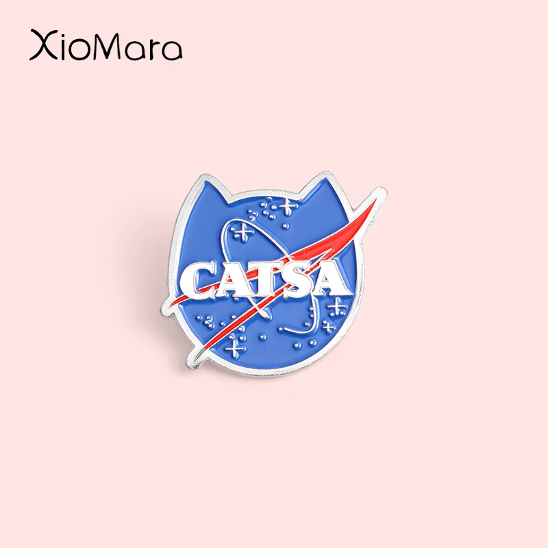 Эмалированная заколка в виде кошки, планеты, космоса, Вселенной, астрофилов, ювелирные изделия, значок для друзей, подарки