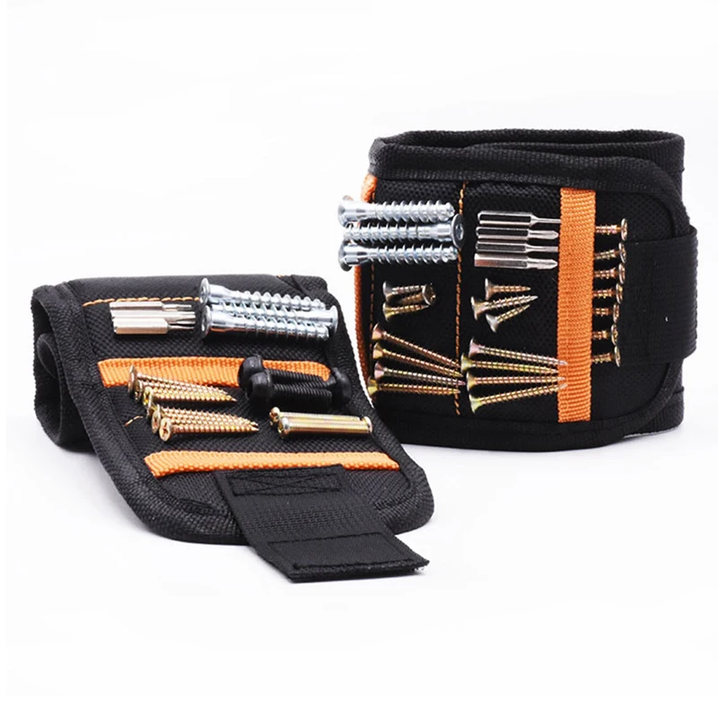 

Magnetic Bracelet Wristband Portable Tool Bag For Screw Nail Nut Bolt Drill Repair Kit Organizer Storag Oxford Cloth 15 Magnets