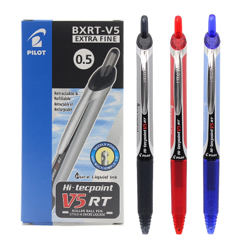 PILOT BXRT-V5 Retractable Gel Pens Set 0.5mm Extra Fine Lapices Kawaii Gel Ink Pen Cute Stationary School Supplies