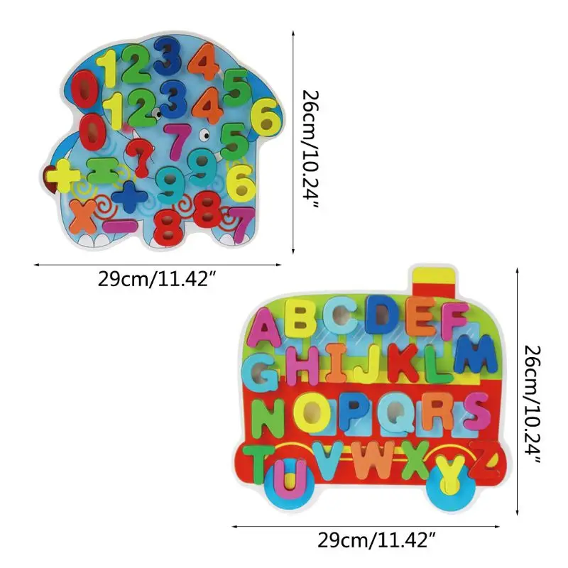 

Kids Wooden Digital Number Letters Puzzle Math Jigsaw Cardboard Children Gift