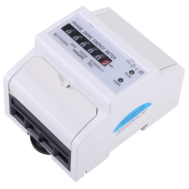 1 фаза 2 провода Din рейка электронный измеритель энергии в кВтч 10(40)