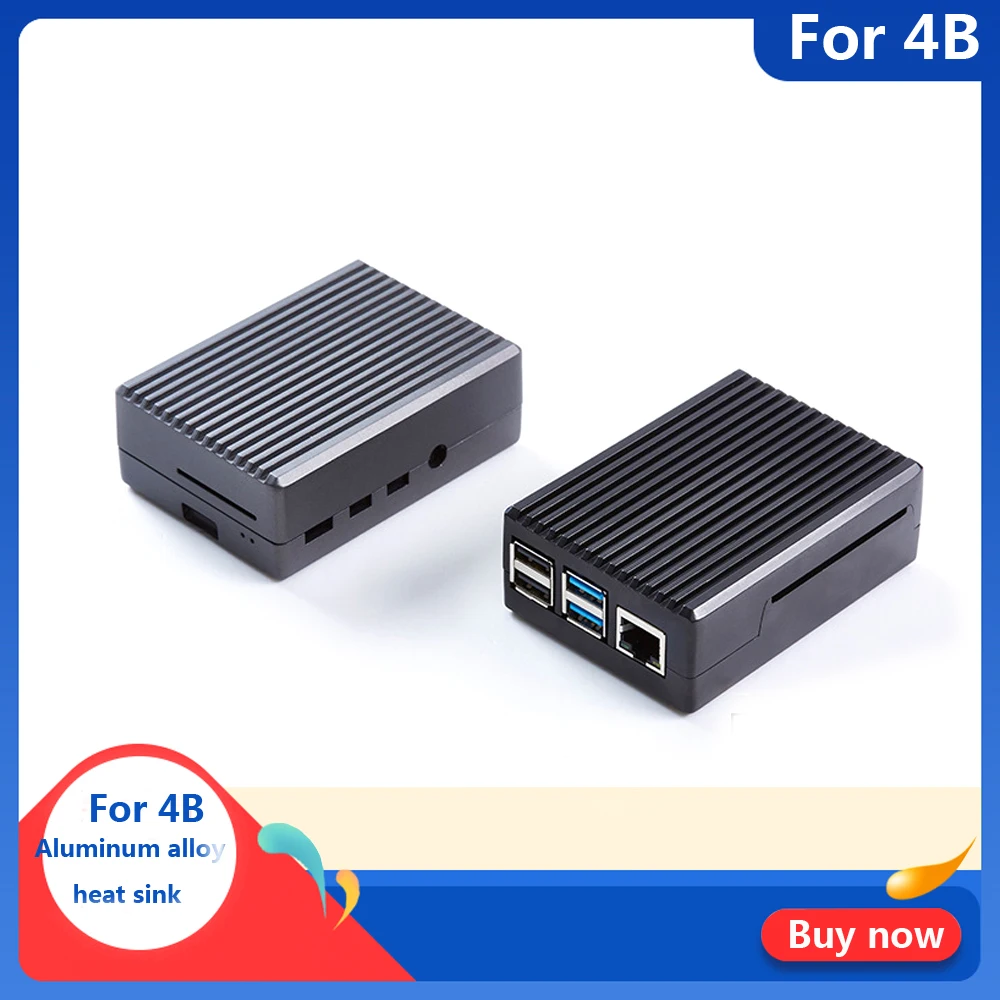 

Raspberry Pi 4 Model B Aluminum Alloy Case/ Passive Cooling Shell Metal Enclosure Heat Dissipation for Pi 4B